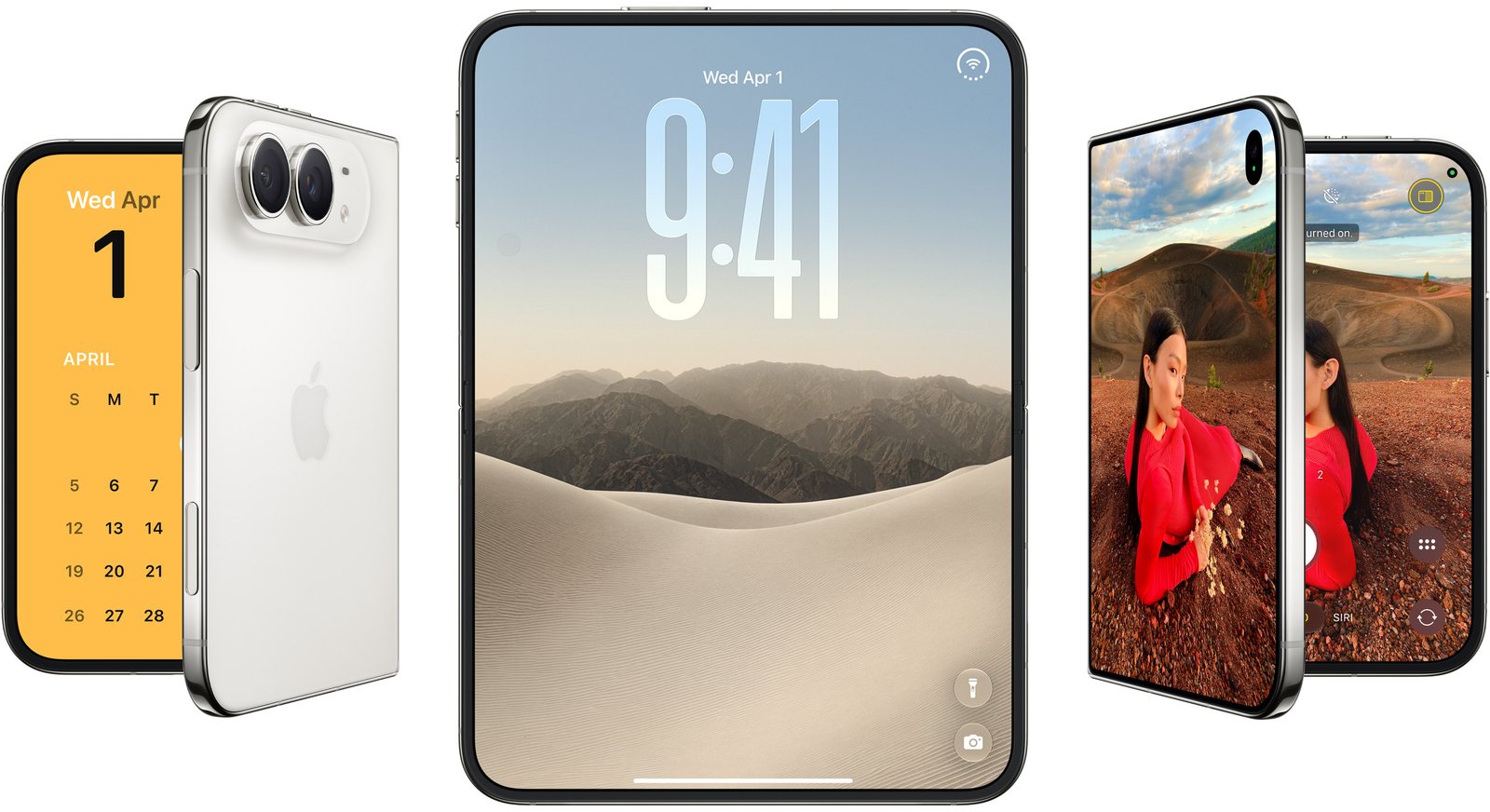 The iPhone Duo unfolded, showing its foldable design