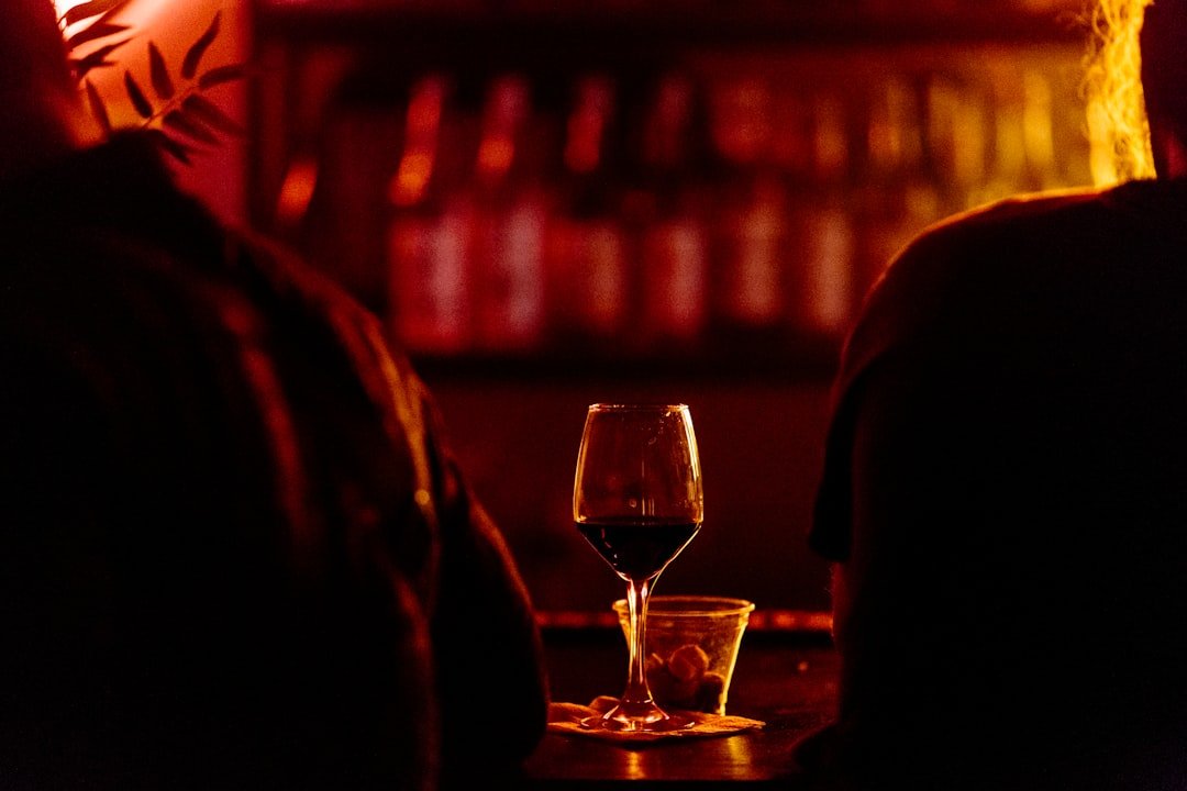 Near empty wineglass