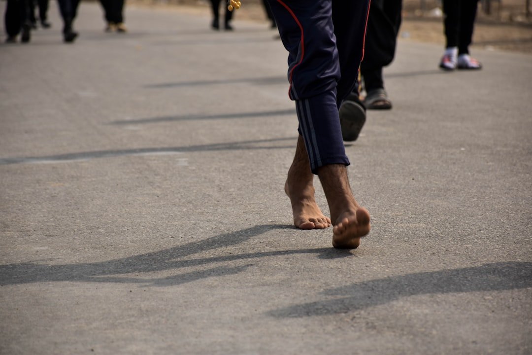 Person walking on road