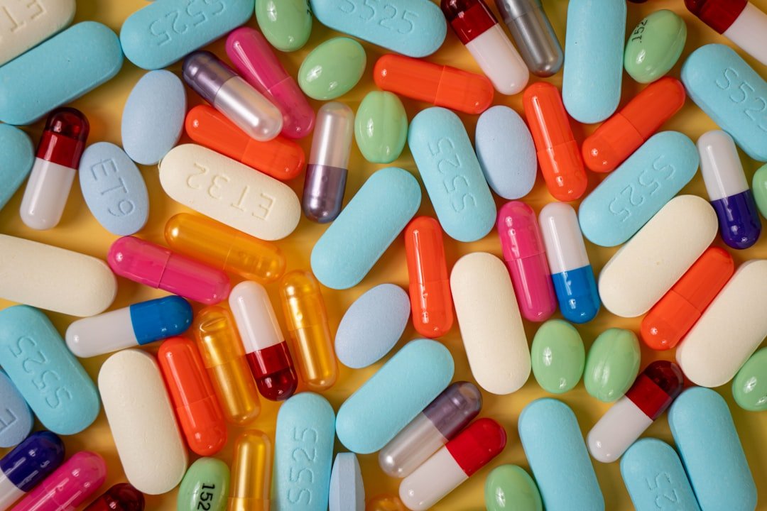 A pile of colored pills