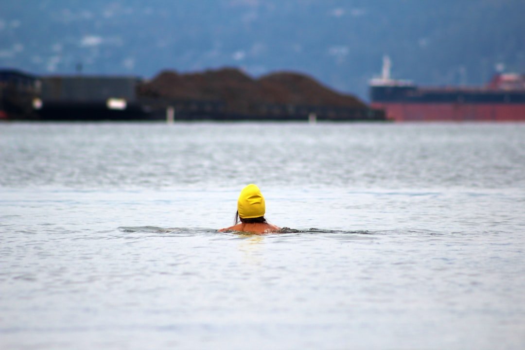 A person in the water