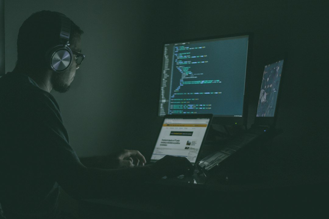 Person using laptop computers