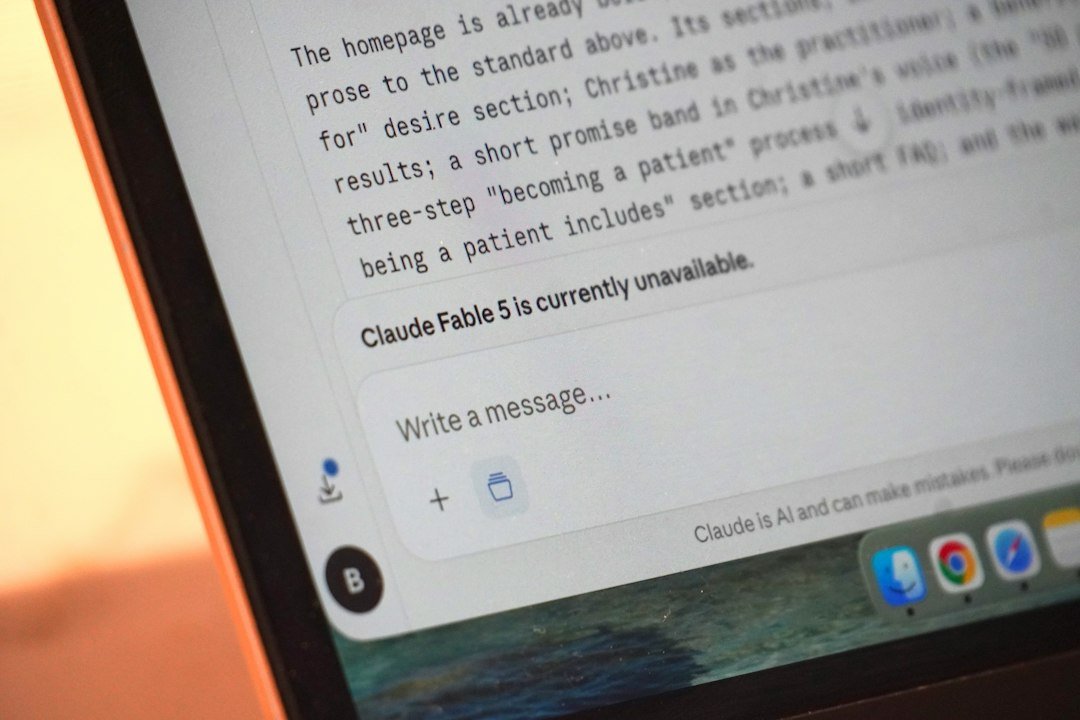 A laptop screen displays 